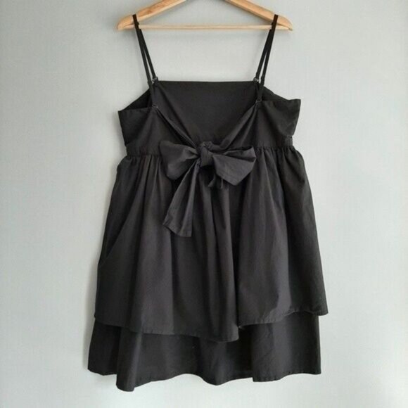 ASOS Empire Waist Ruffle Mini Dress Back Bow Tie Sz 10 - Picture 5 of 9